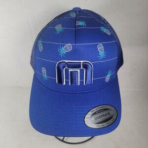 Travis Mathew Blue Big Bend Snapback Pineapple Mesh Back Trucker Hat